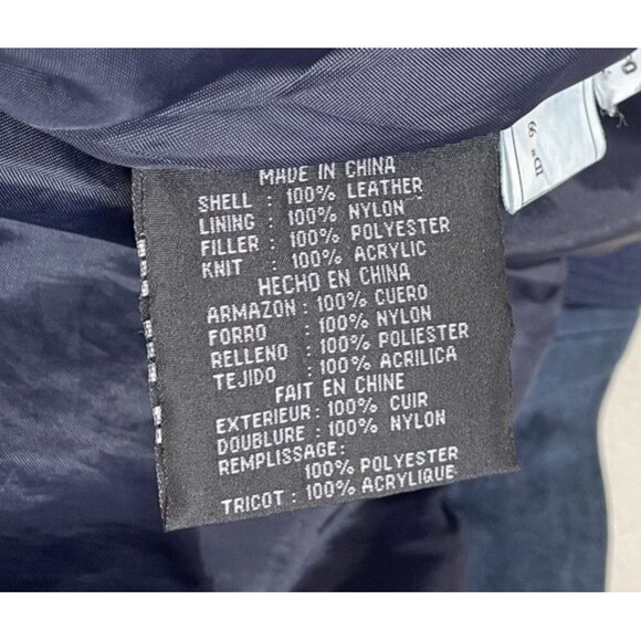 VTG Global Identity G-111 Leather Jacket Mens XL Brown & Blue Bomber Coat - Picture 3 of 16